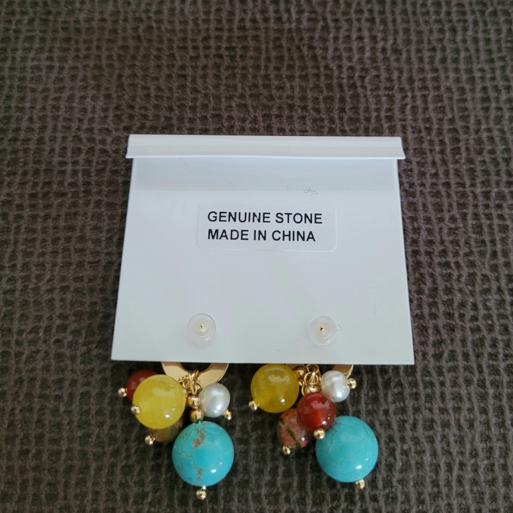 Iris & Lily Cluster Dangle Earrings - Picture 7 of 12